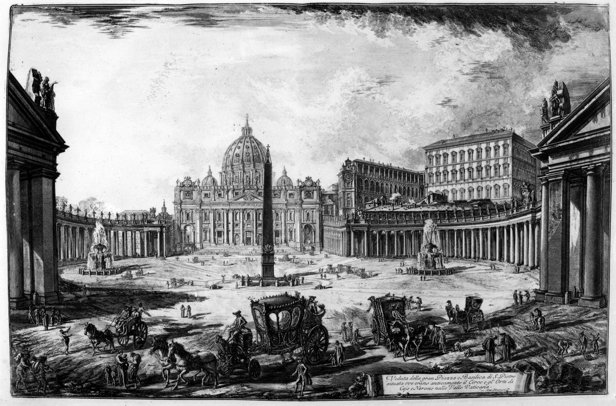 Vue de la basilique Saint-Pierre et de la place, de la série 