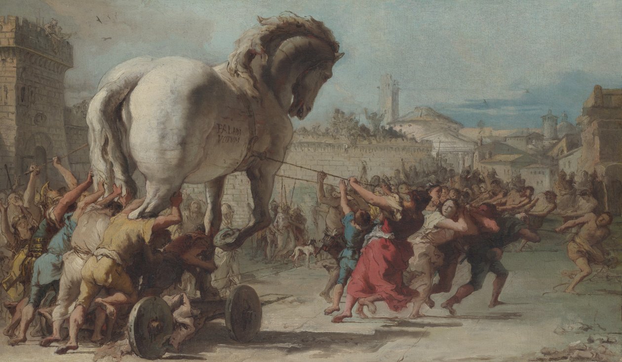 La procession du cheval de Troie à Troie - Giovanni Domenico Tiepolo