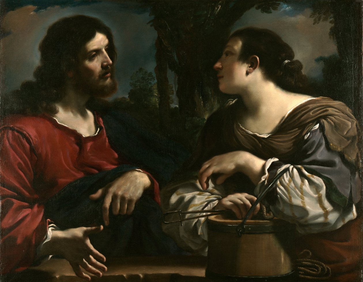 Le Christ et la femme de Samarie - Giovanni Francesco Barbieri