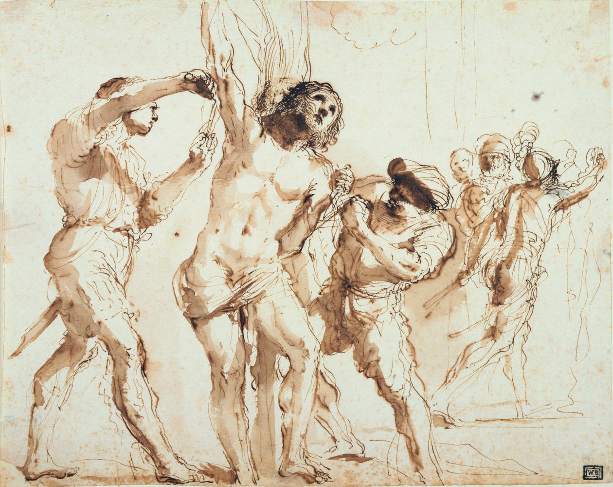 Étude pour le martyre de Saint Barthélemy - Giovanni Francesco Barbieri