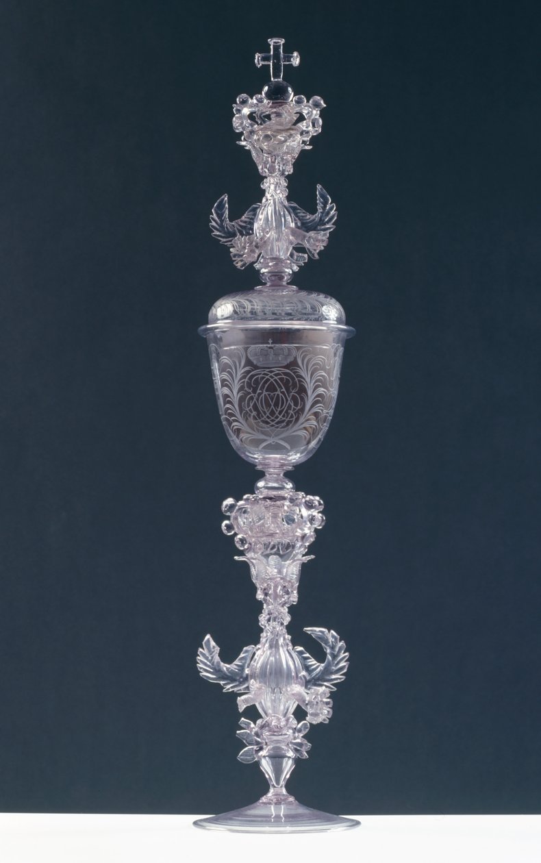 Gobelet avec couvercle, gravé du monogramme de Frédéric III, Électeur Palatin 1688-1701 - Giovanni Pallada