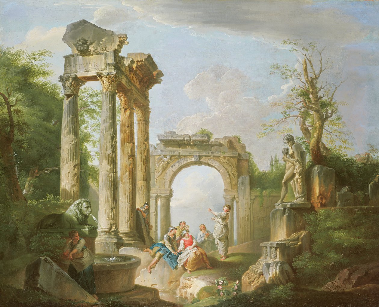 Scène arcadienne, 18ème siècle - Giovanni Paolo Pannini
