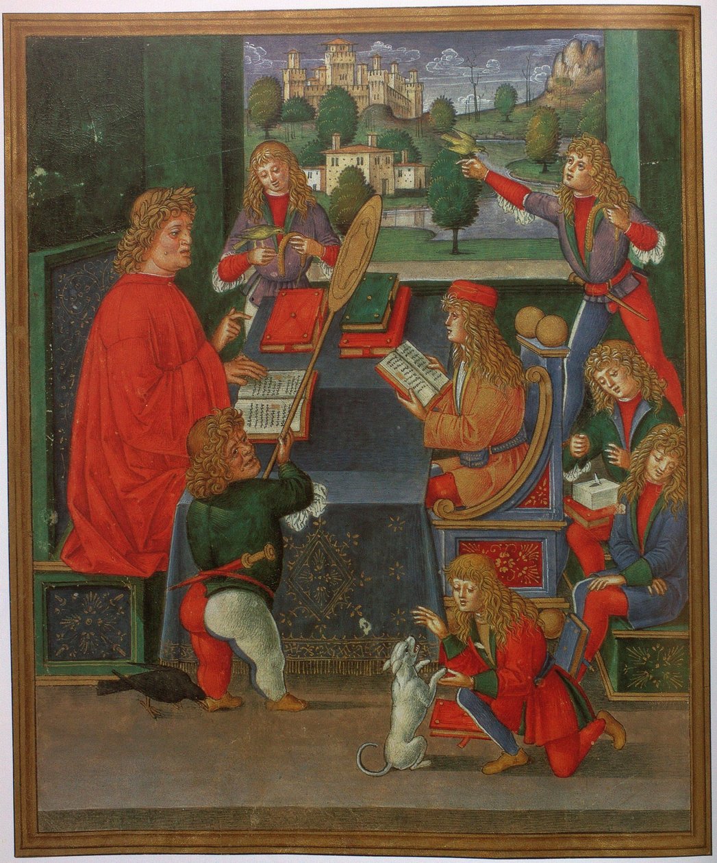 Massimiliano Sforza en élève avec son professeur Gian Antonio Secco - Giovanni Pietro da Birago