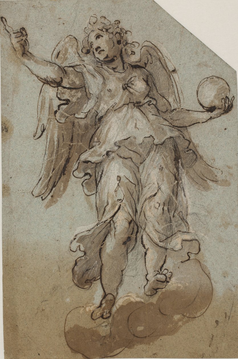 Ange avec un globe parmi les nuages - Giovanni Alberti