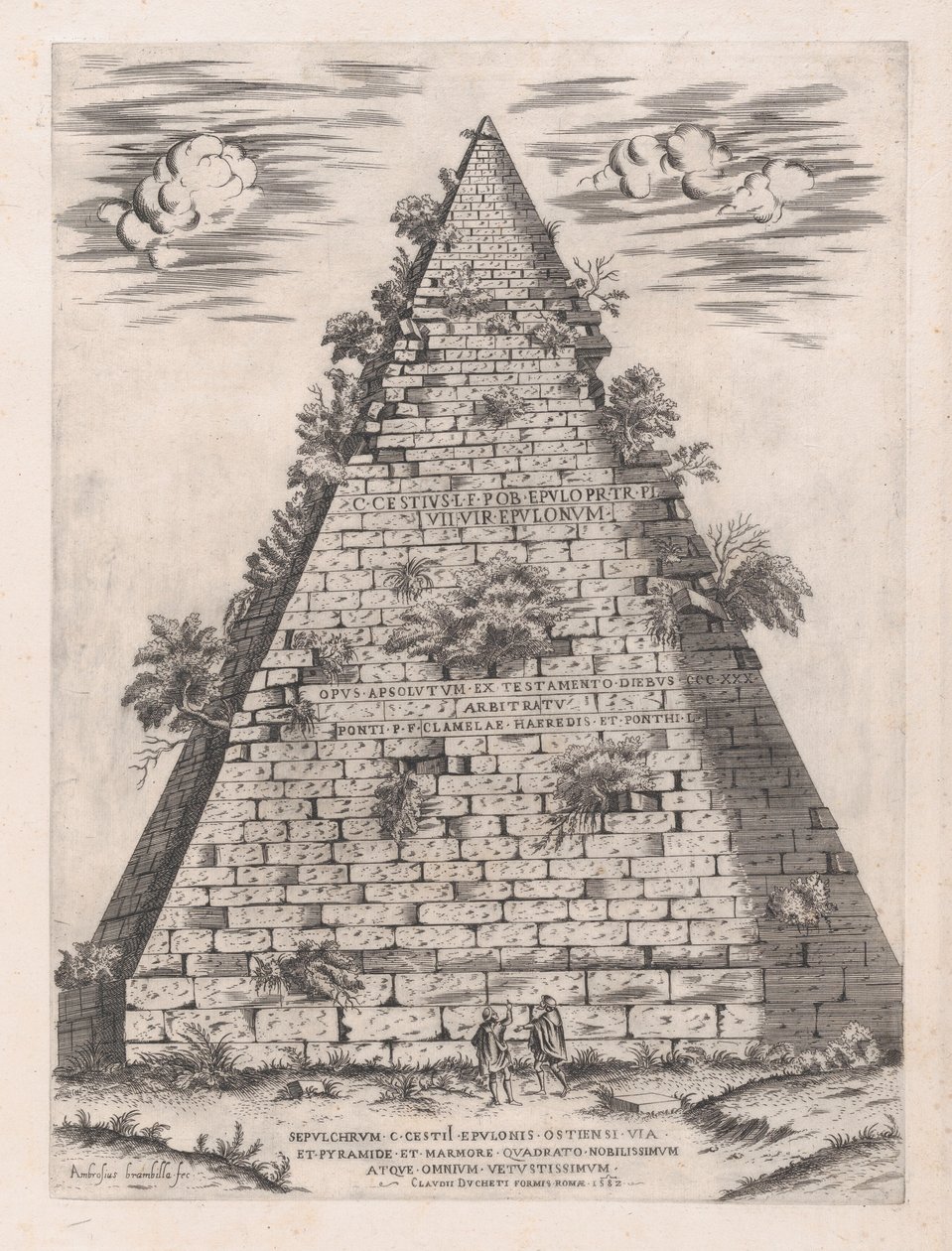 Speculum Romanae Magnificentiae : Pyramide de Caius Cestius, 1582 - Giovanni Ambrogio Brambilla