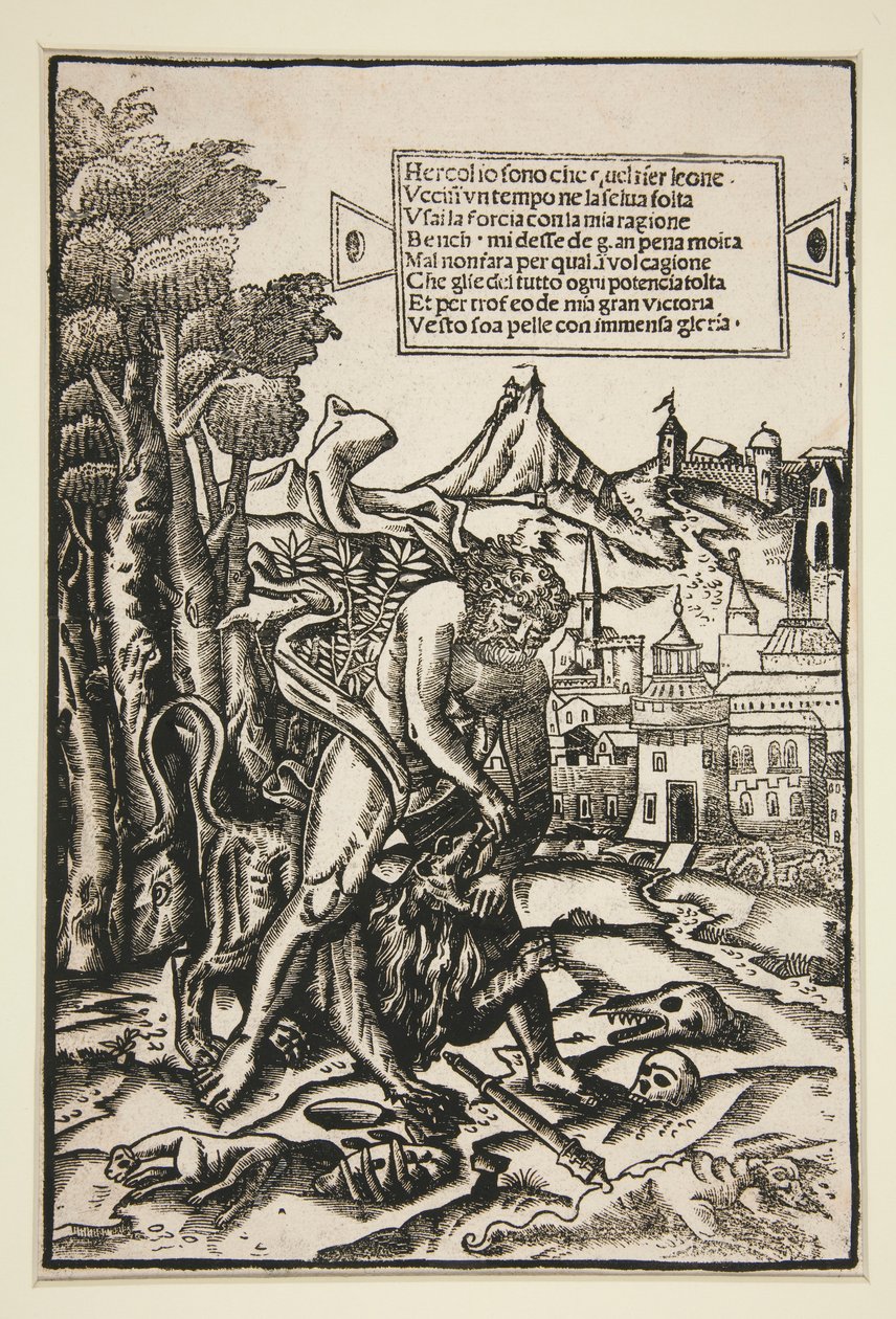 Hercule et le lion de Némée - Giovanni Andrea Vavassore
