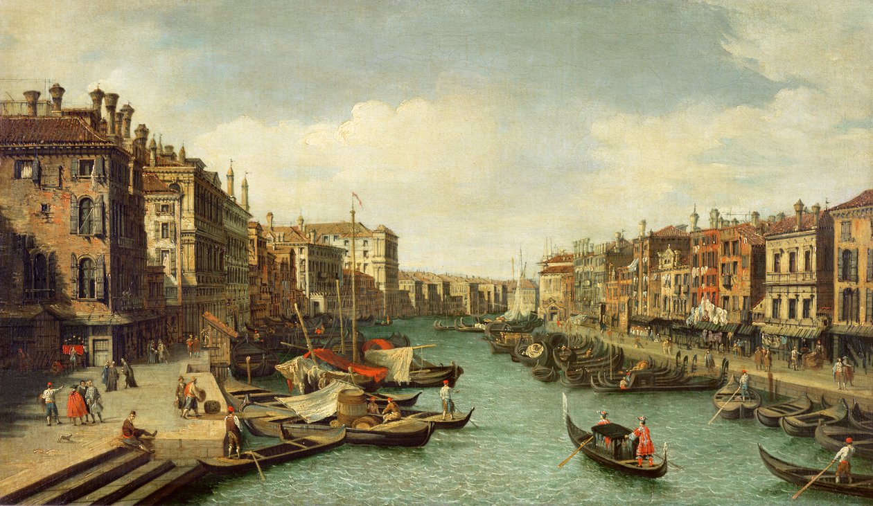 Le Grand Canal près du Pont du Rialto, Venise, vers 1730 - Giovanni Antonio Canal