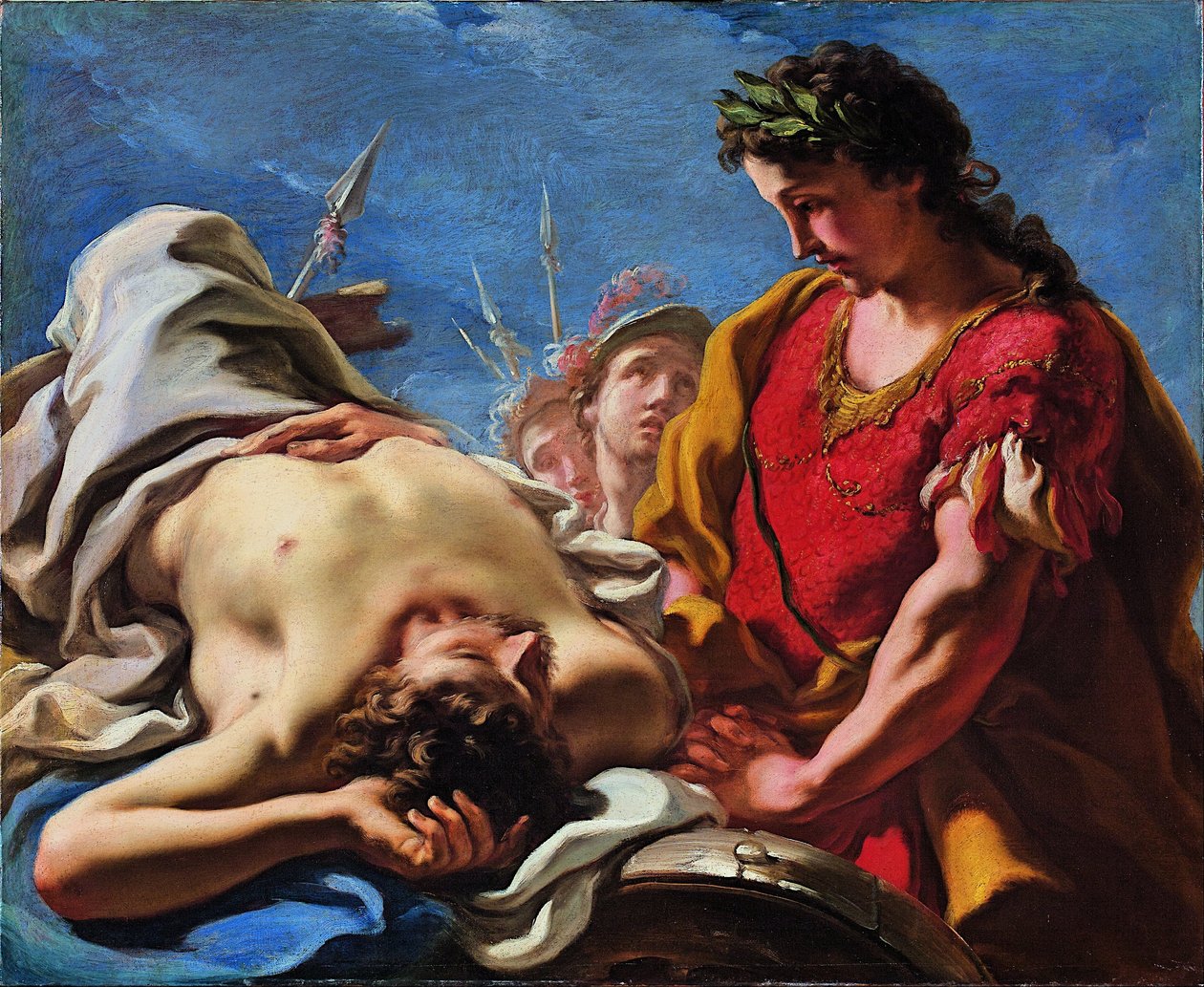Alexandre au cadavre du défunt Darius - Giovanni Antonio Pellegrini