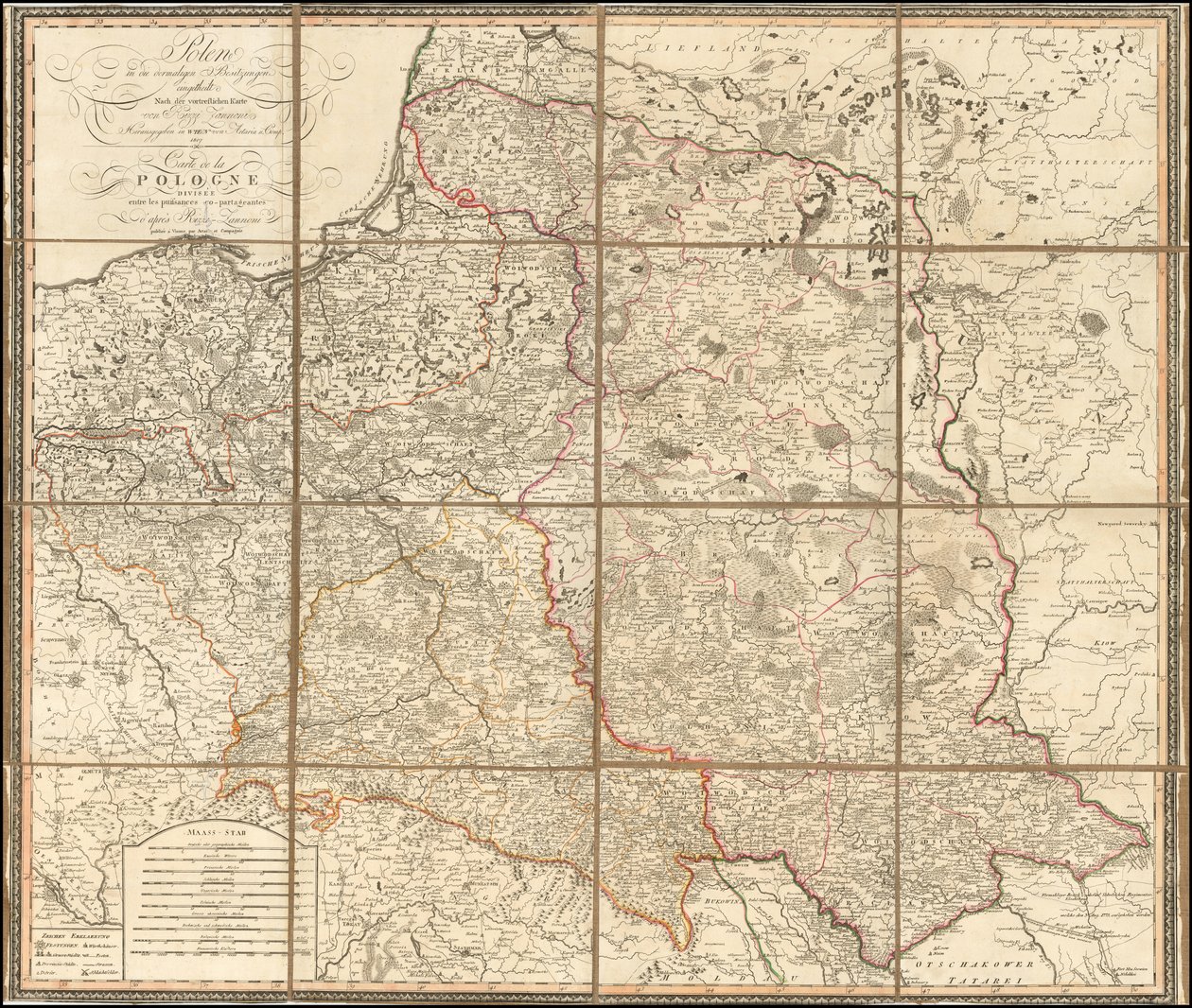 Carte de la Pologne en 1807 - Giovanni Antonio Rizzi Zannoni