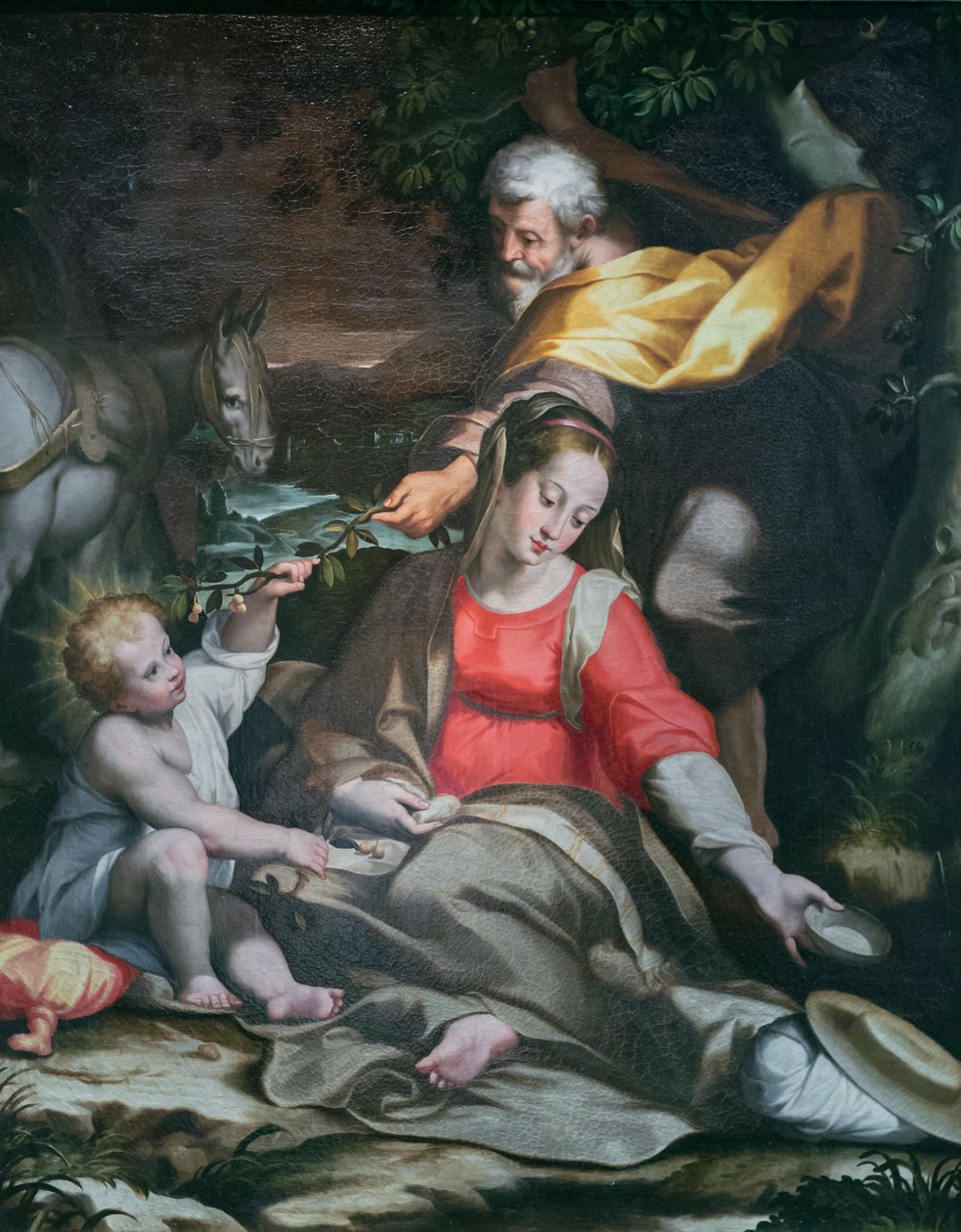 Repos lors de la fuite en Égypte, vers 1575-80 (huile sur toile) - Giovanni Battista (1555-1619) Trotti