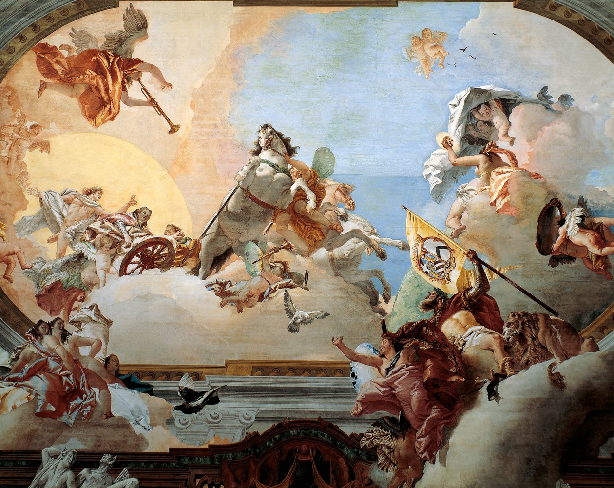 Allégorie créée pour le mariage de Lodovico Rezzonico et de la noble vénitienne Faustina Savorgnan en 1758 - Giovanni Battista Tiepolo
