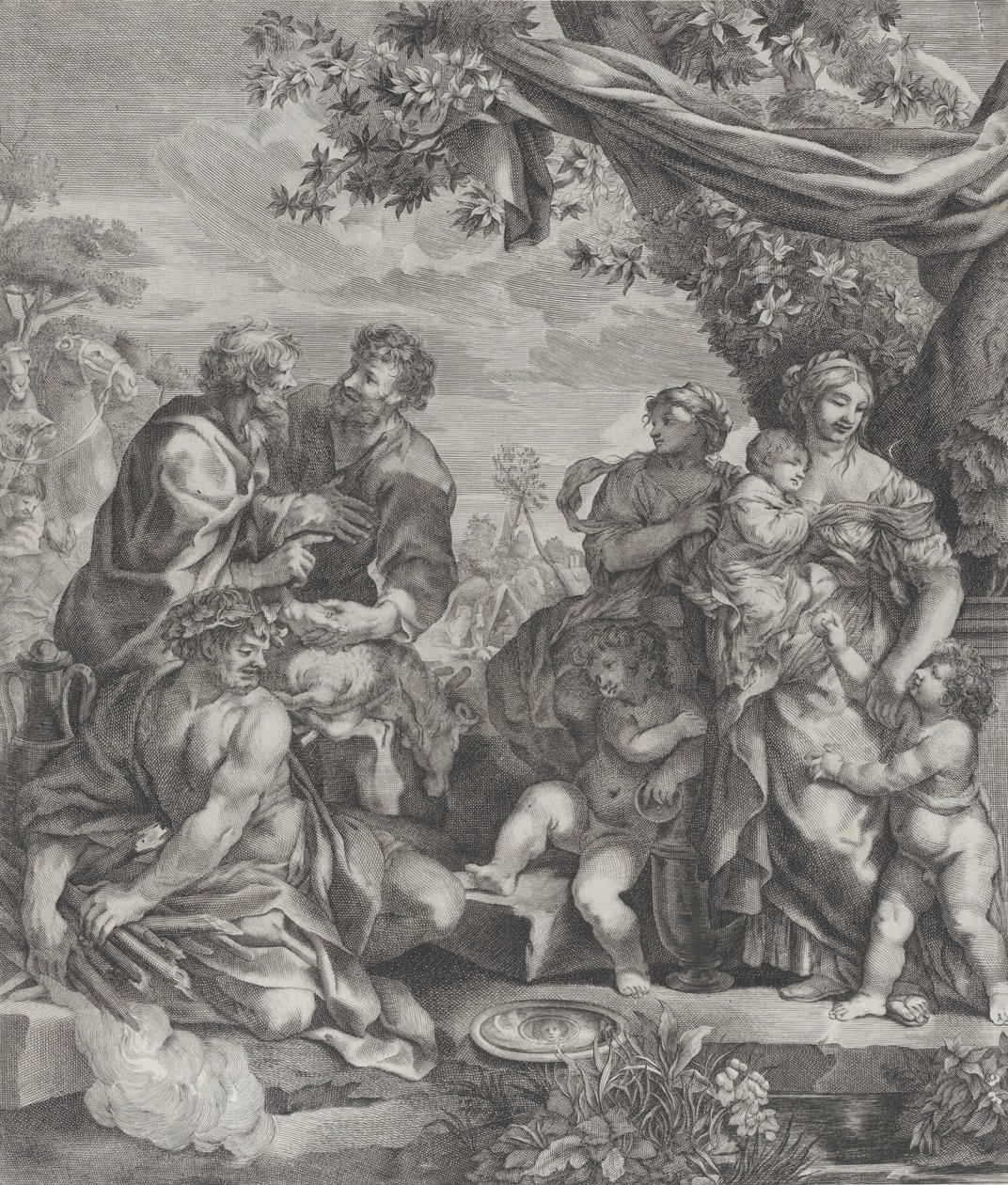 Scène allégorique avec un agneau sacrificiel, 1640-70 - Giovanni Battista Bonacina