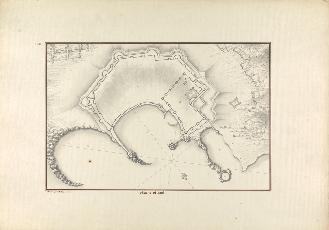 Pianta di Rodi - Giovanni Battista Borra