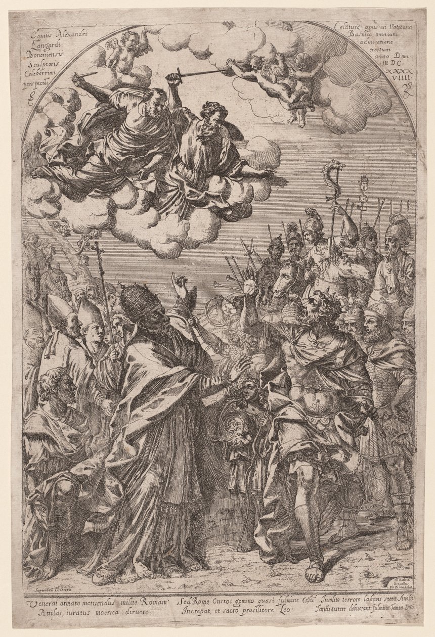 Attila aux portes de Rome - Giovanni Battista Bracelli, after Alessandro Algardi