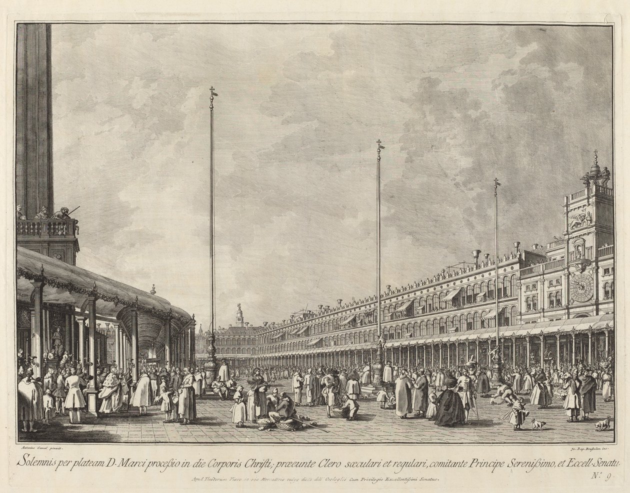 Procession de la Fête-Dieu sur la Piazza San Marco - Giovanni Battista Brostoloni