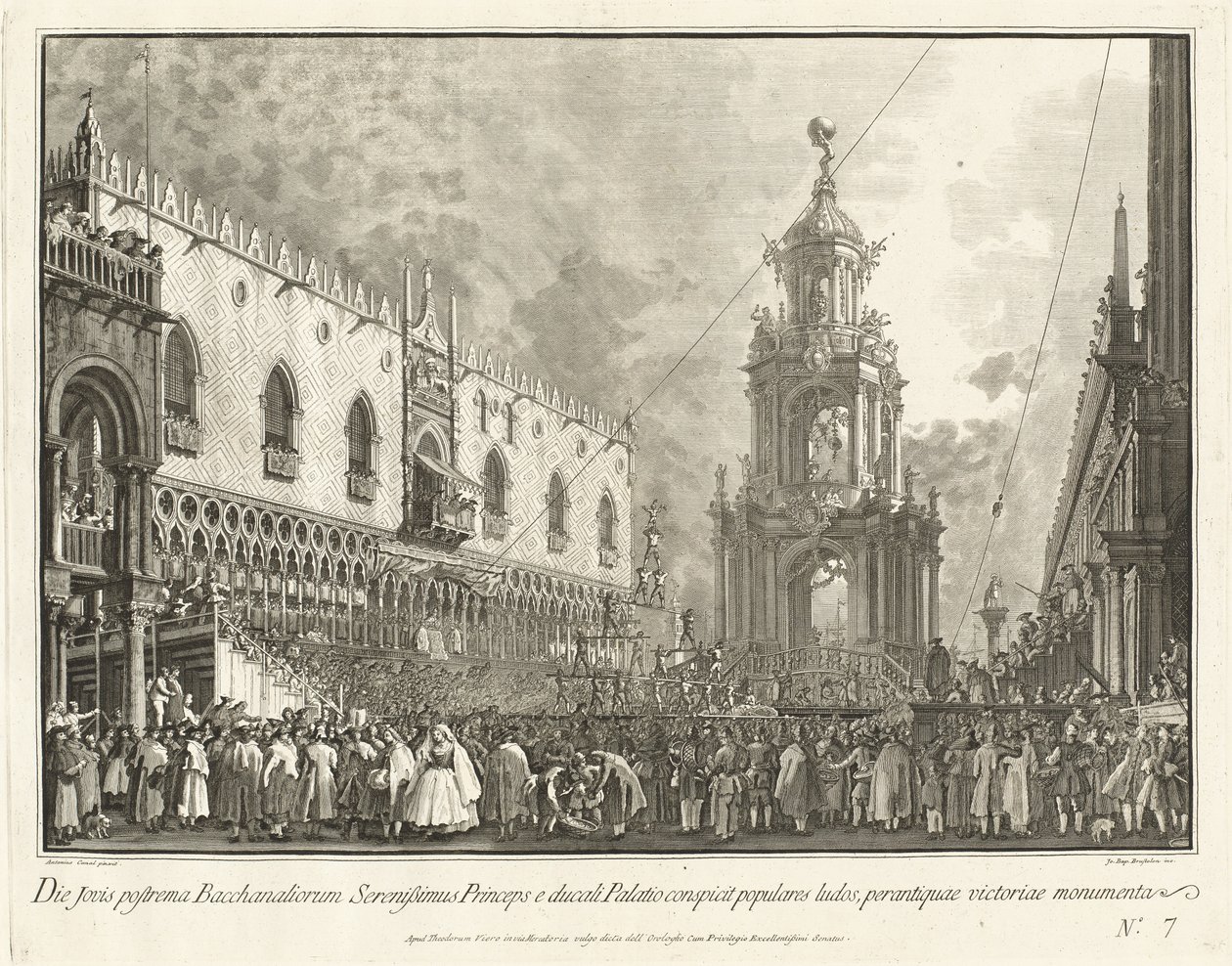 Le Doge assiste au festival de Giovedi Grasso à la Piazzetta, 1763-1766 - Giovanni Battista Brostoloni
