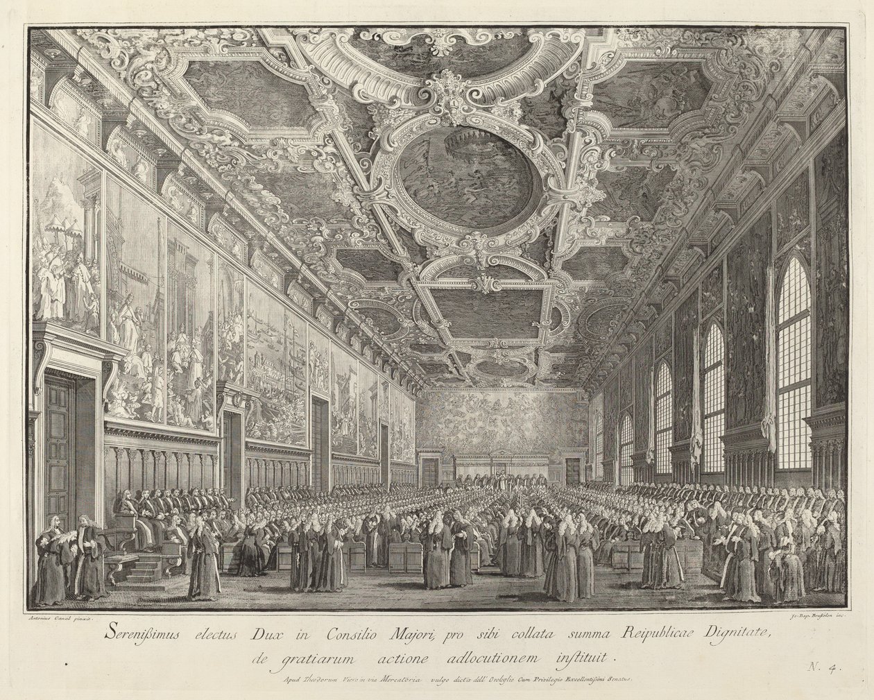 Le Doge remercie dans la Sala del Consiglio Maggior - Giovanni Battista Brostoloni