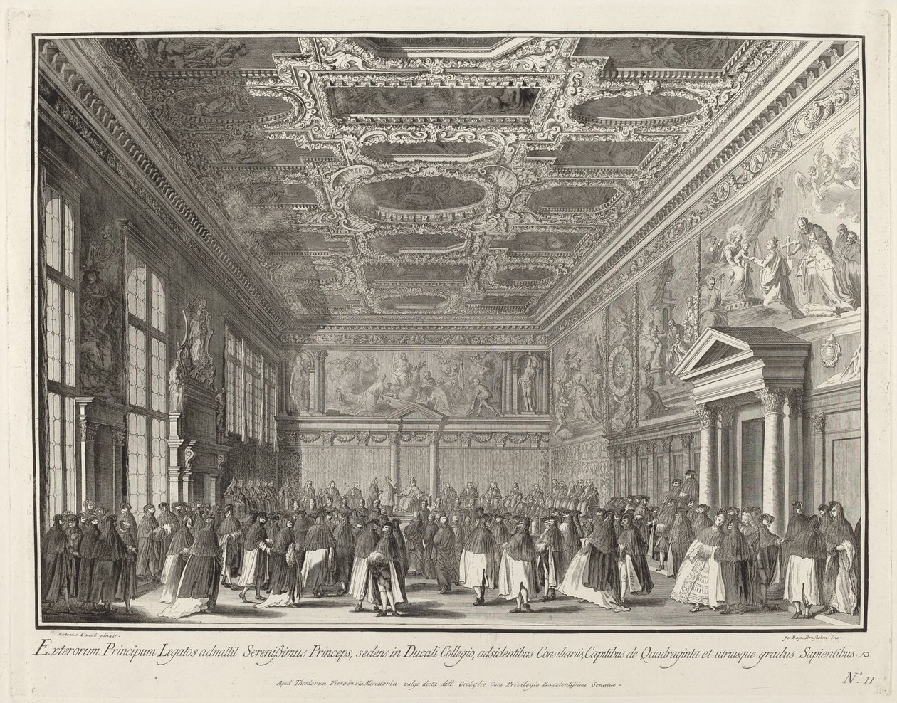 Réception par le Doge des ambassadeurs étrangers dans la Sala del Collegio - Giovanni Battista Brustolon after Canaletto