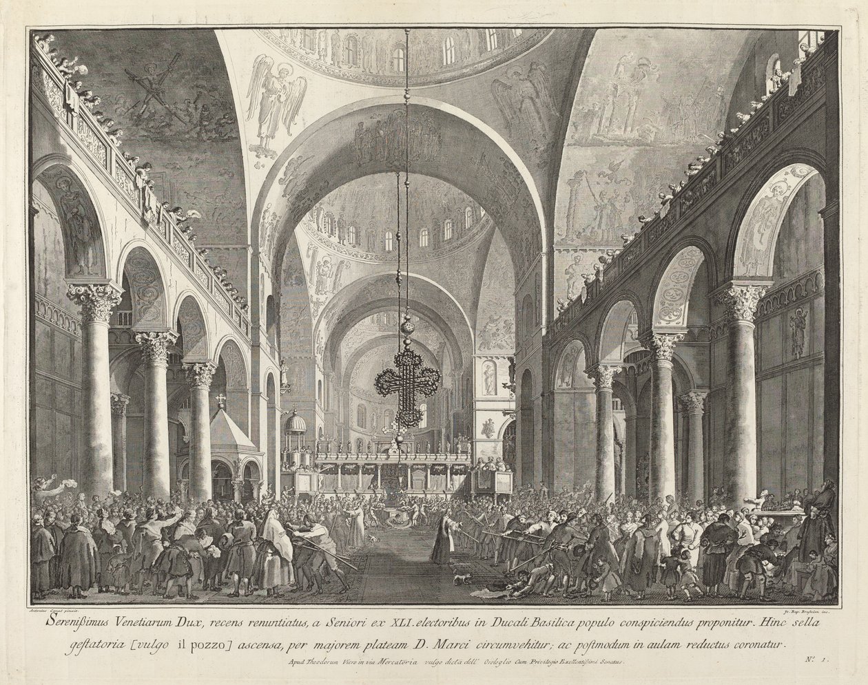 Le Nouveau Doge Présenté au Peuple à San Marco - Giovanni Battista Brustolon after Canaletto