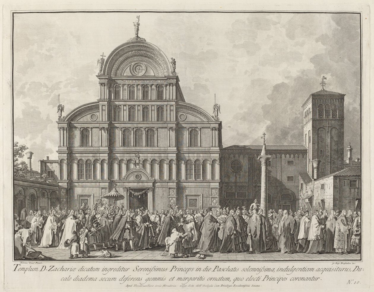 Visite du Doge à San Zaccaria le jour de Pâques - Giovanni Battista Brustolon after Canaletto
