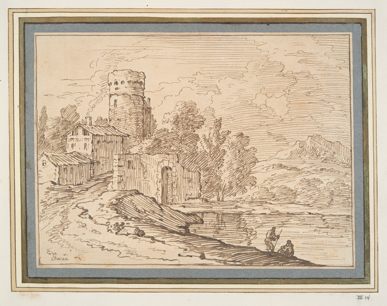 Paysage avec château près de l