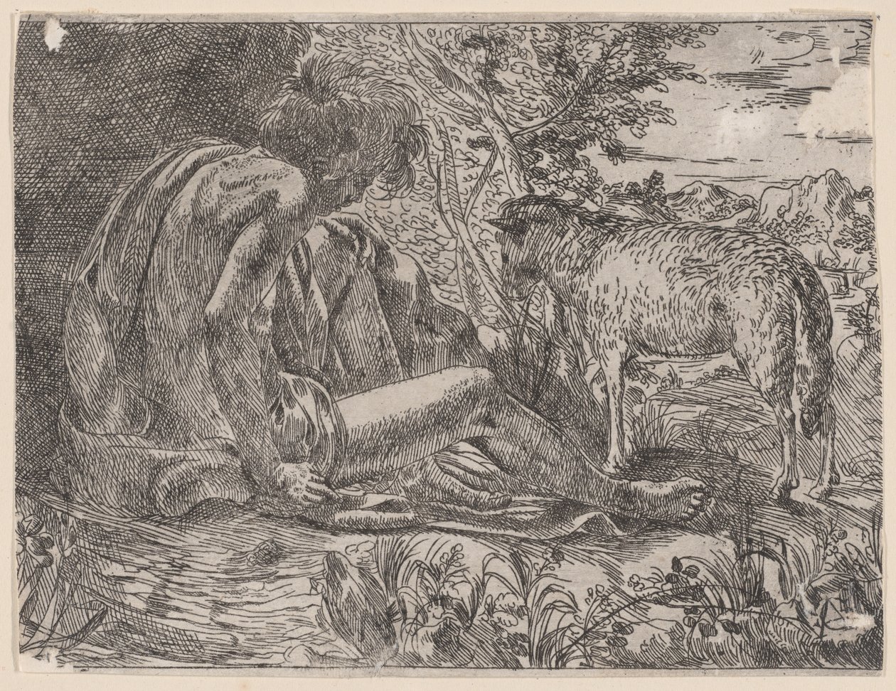 Saint Jean-Baptiste avec un agneau - Giovanni-Battista Caracciolo