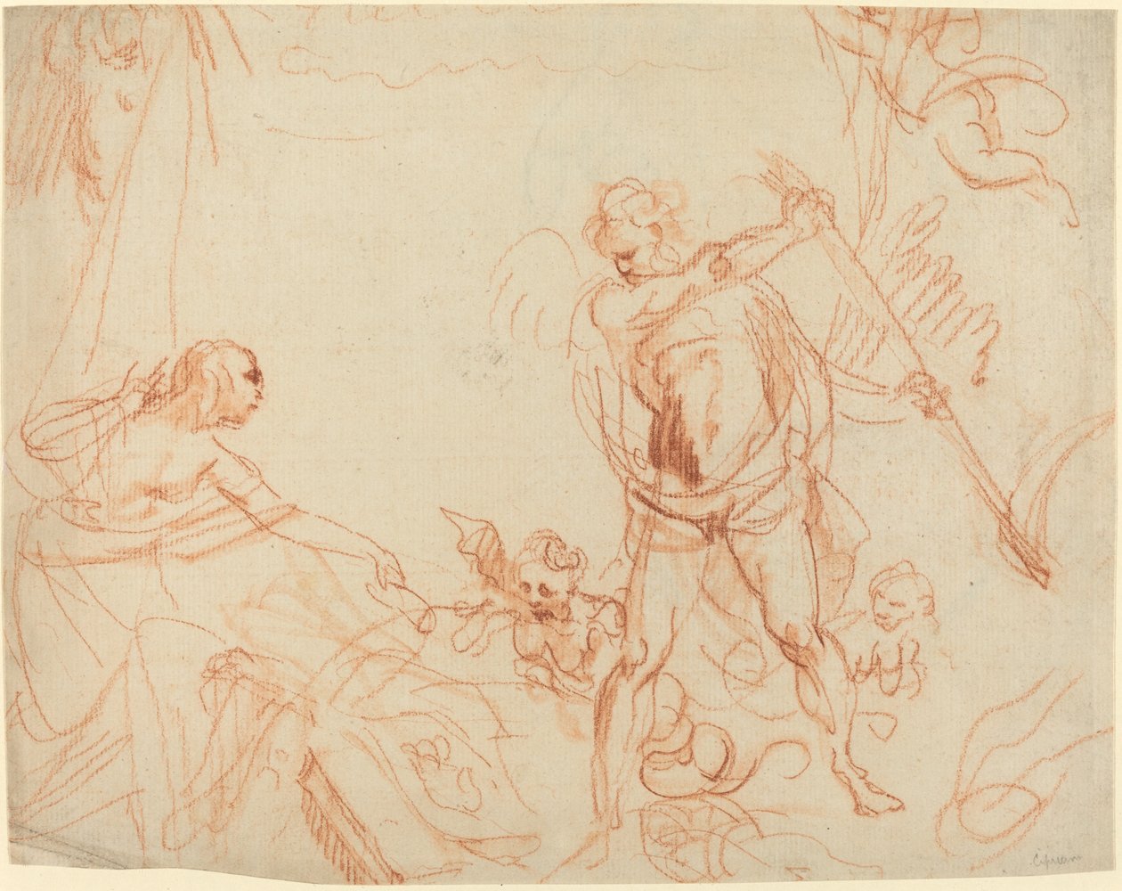 Composition mythologique avec Chronos et Harpies [recto] - Giovanni Battista Cipriani