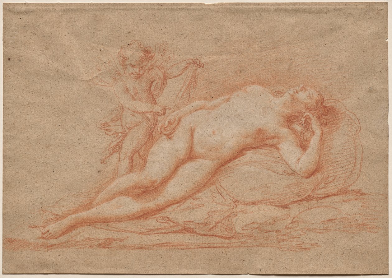 Nu allongé avec Cupidon - Giovanni Battista Cipriani