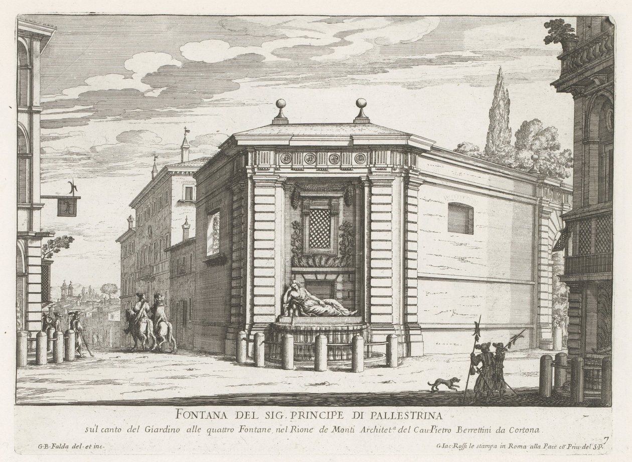 Fontaine de Diane des Quatre Fontaines à Rome - Giovanni Battista Falda