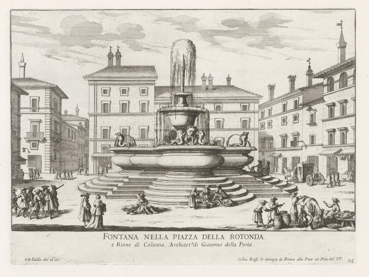 Fontaine du Panthéon sur la Piazza della Rotonda à Rome - Giovanni Battista Falda