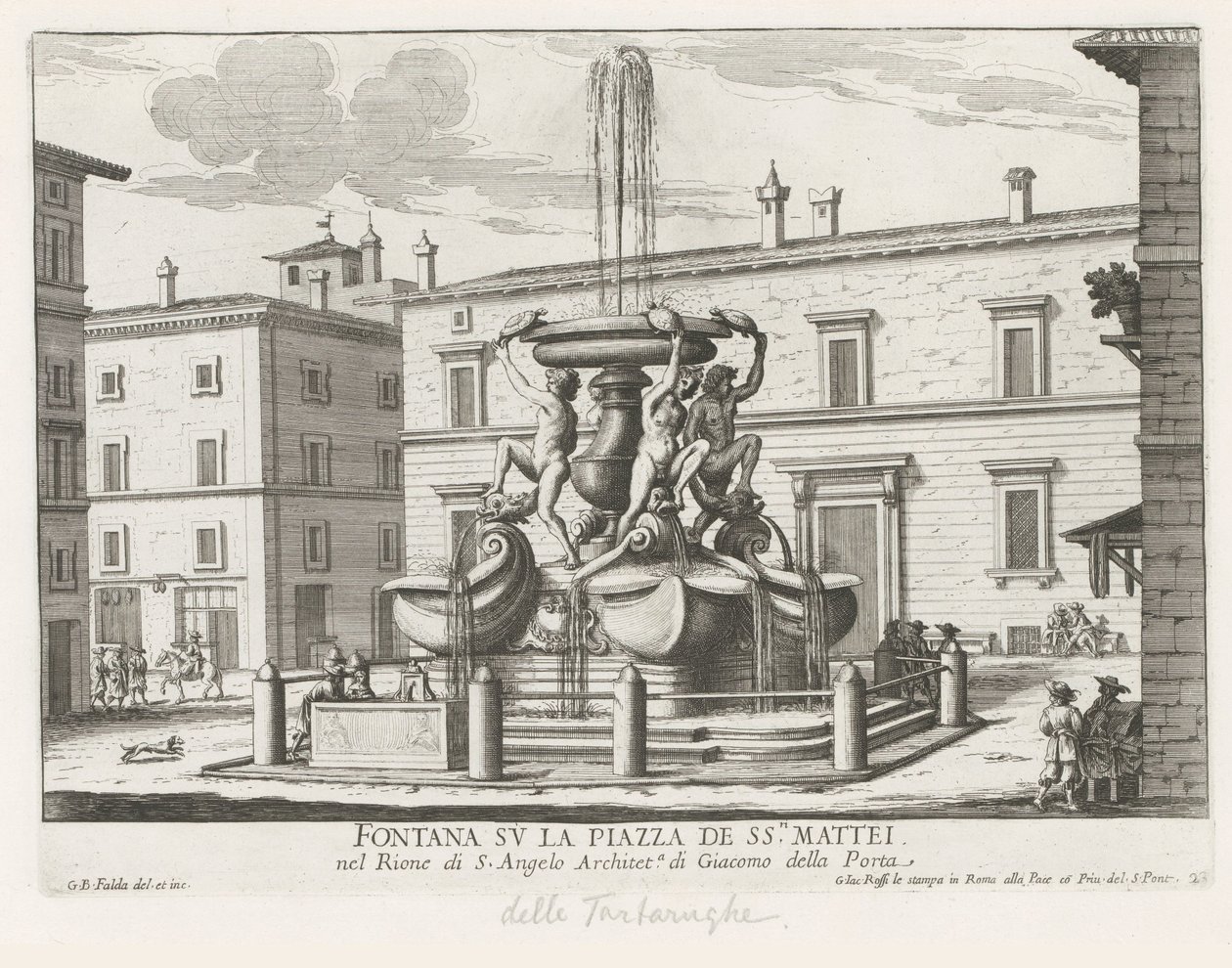 Fontana delle Tartarughe sur la Piazza Mattei à Rome - Giovanni Battista Falda