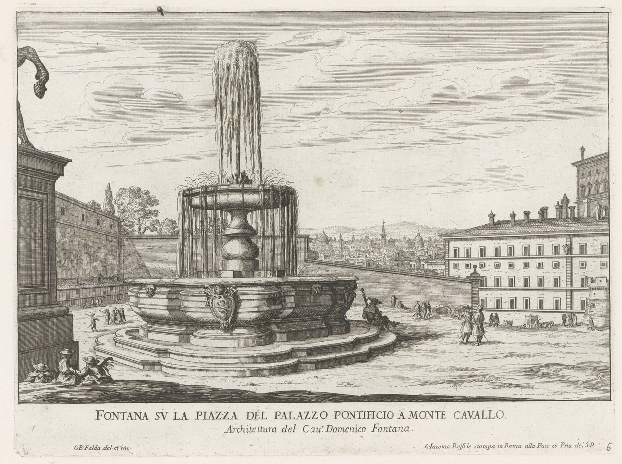 Fontaine sur la Piazza del Quirinale à Rome - Giovanni Battista Falda