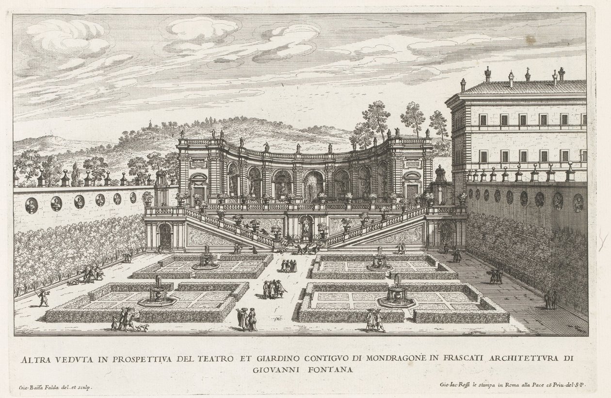 Jardins de la Villa Mondragone à Frascati - Giovanni Battista Falda