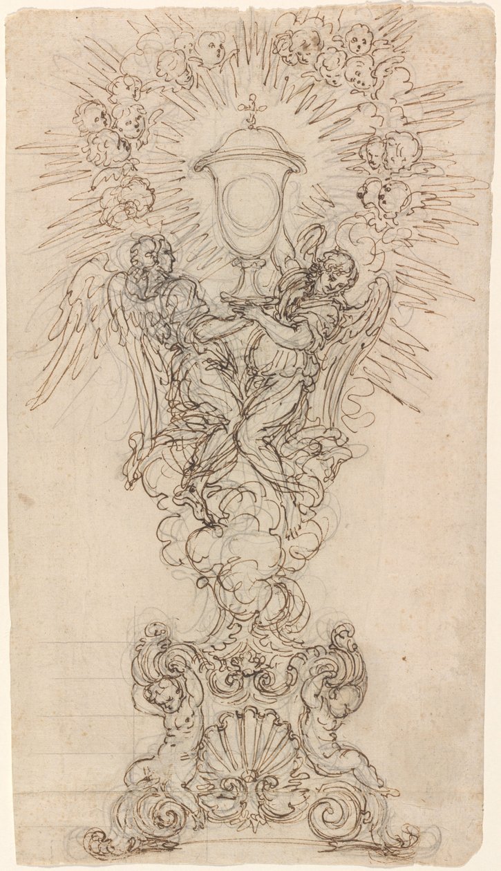 Une monstrance avec deux anges soutenant un calice - Giovanni Battista Foggini