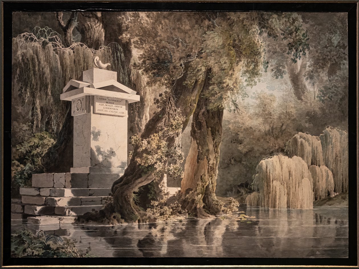 Paysage imaginaire avec pierre tombale dédiée au poète Edoardo Valvo - Giovanni Battista Gubernatis