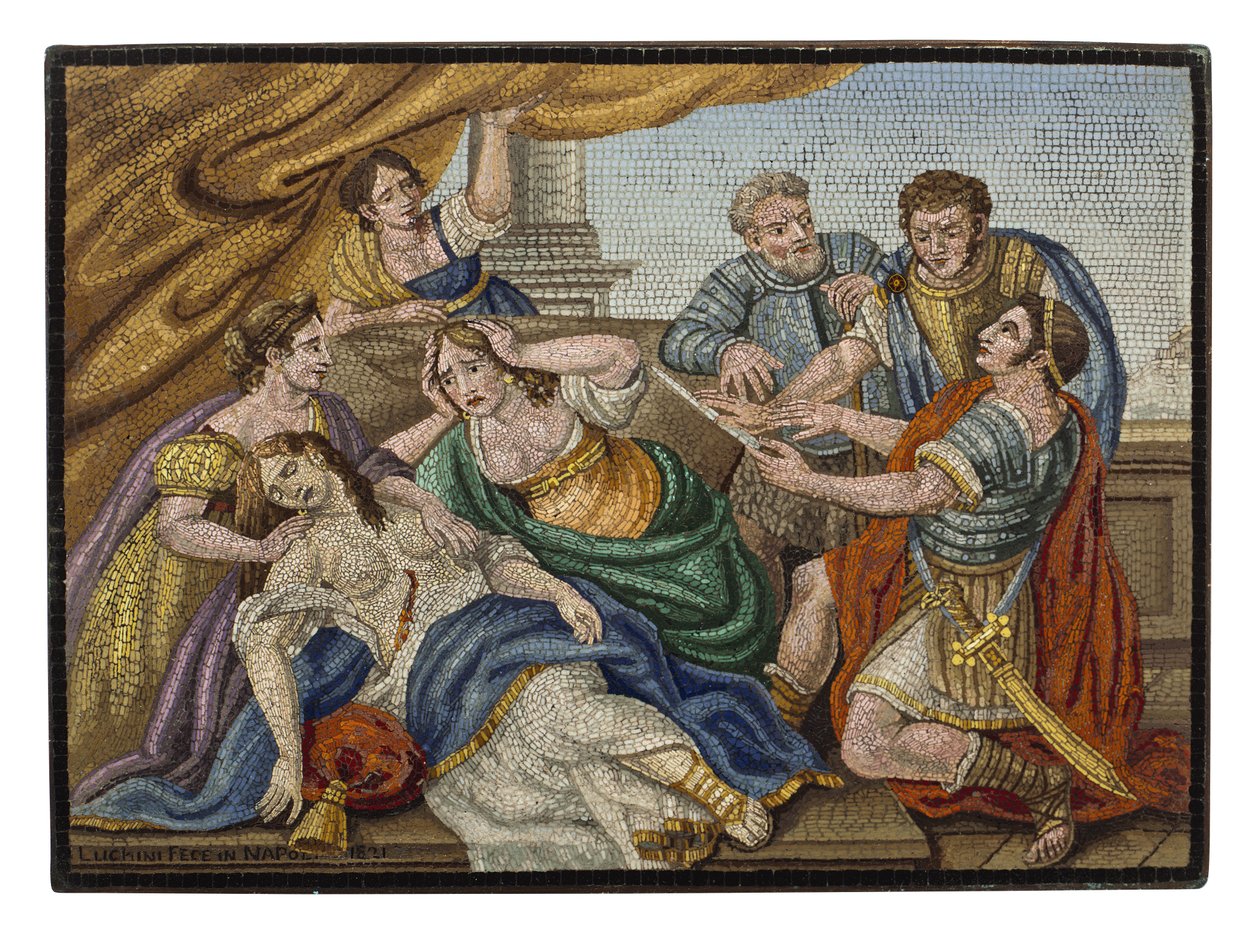 Une fine plaque micromosaïque italienne - Giovanni Battista Luchini