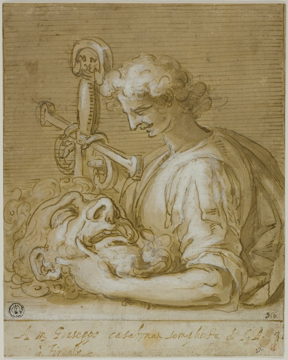 David avec la tête et l
