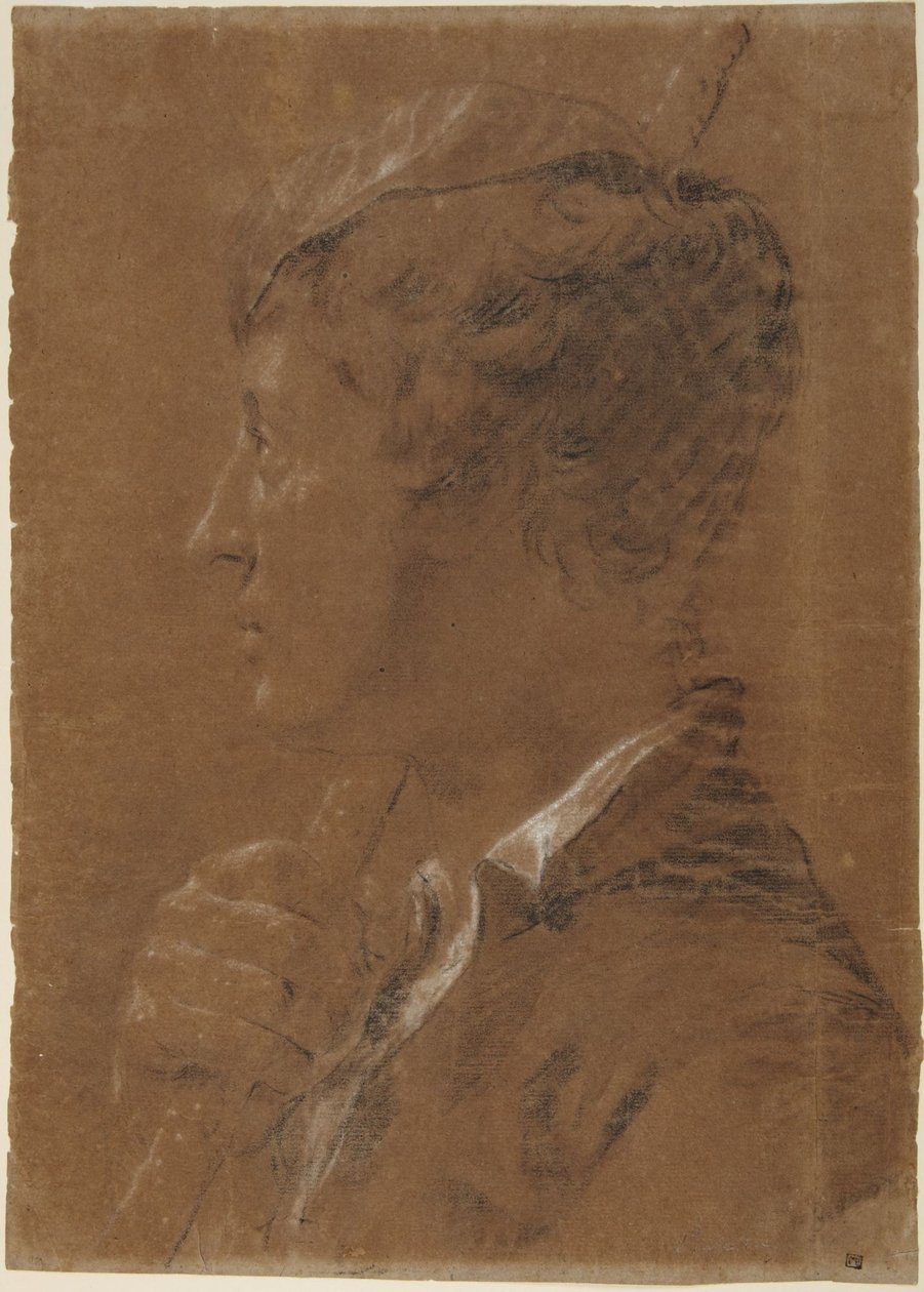 Profil : Jeune tenant un bâton - Giovanni Battista Piazzetta