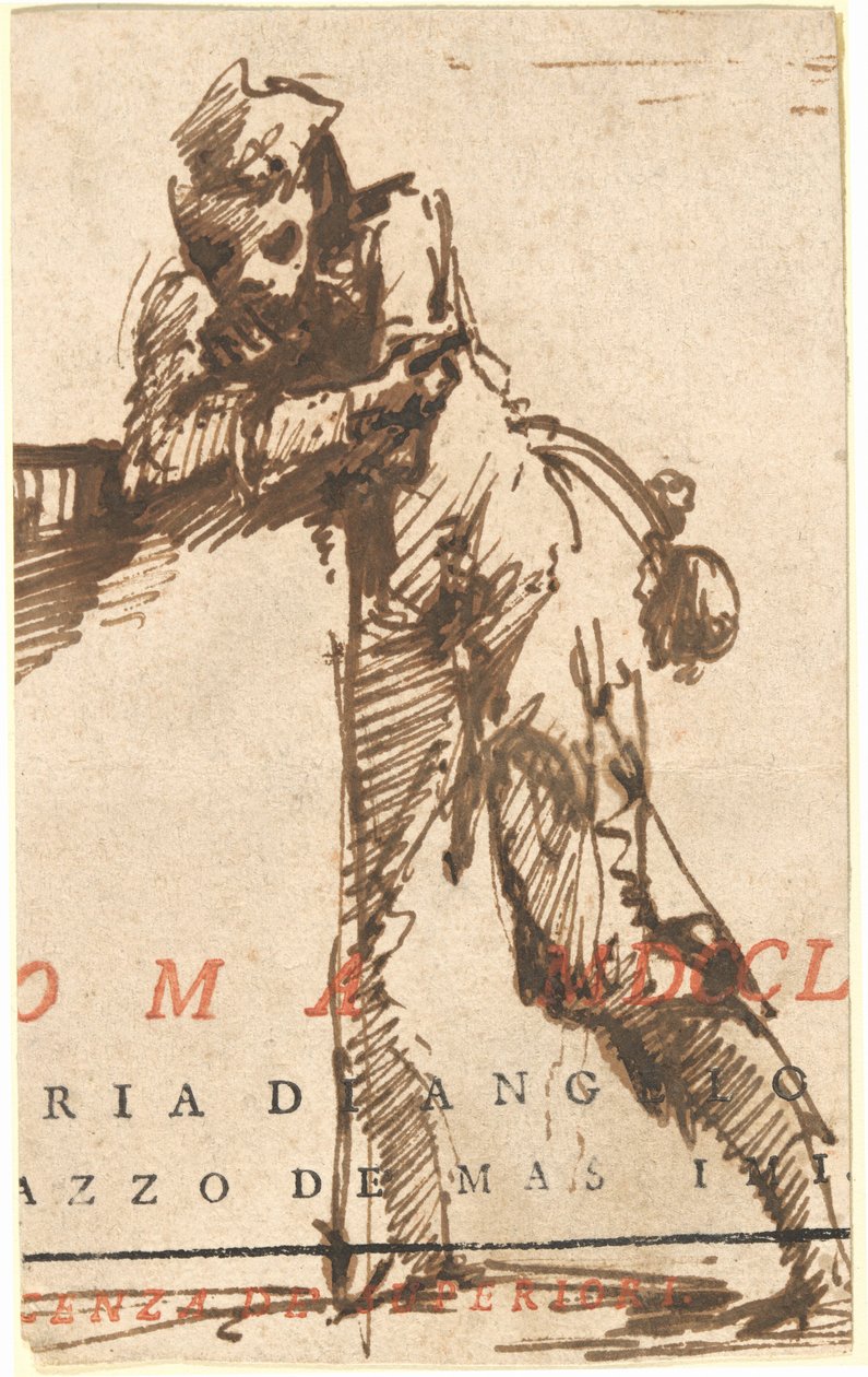 Un homme appuyé sur une structure - Giovanni Battista Piranesi