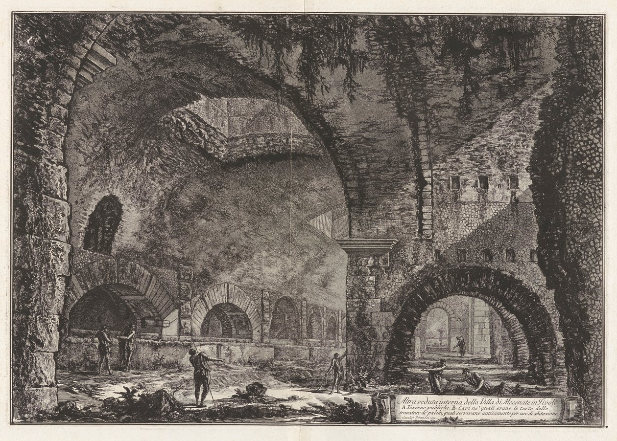 Autre vue de la Villa de Mécène à Tivoli, de Vedute di Roma - Giovanni Battista Piranesi
