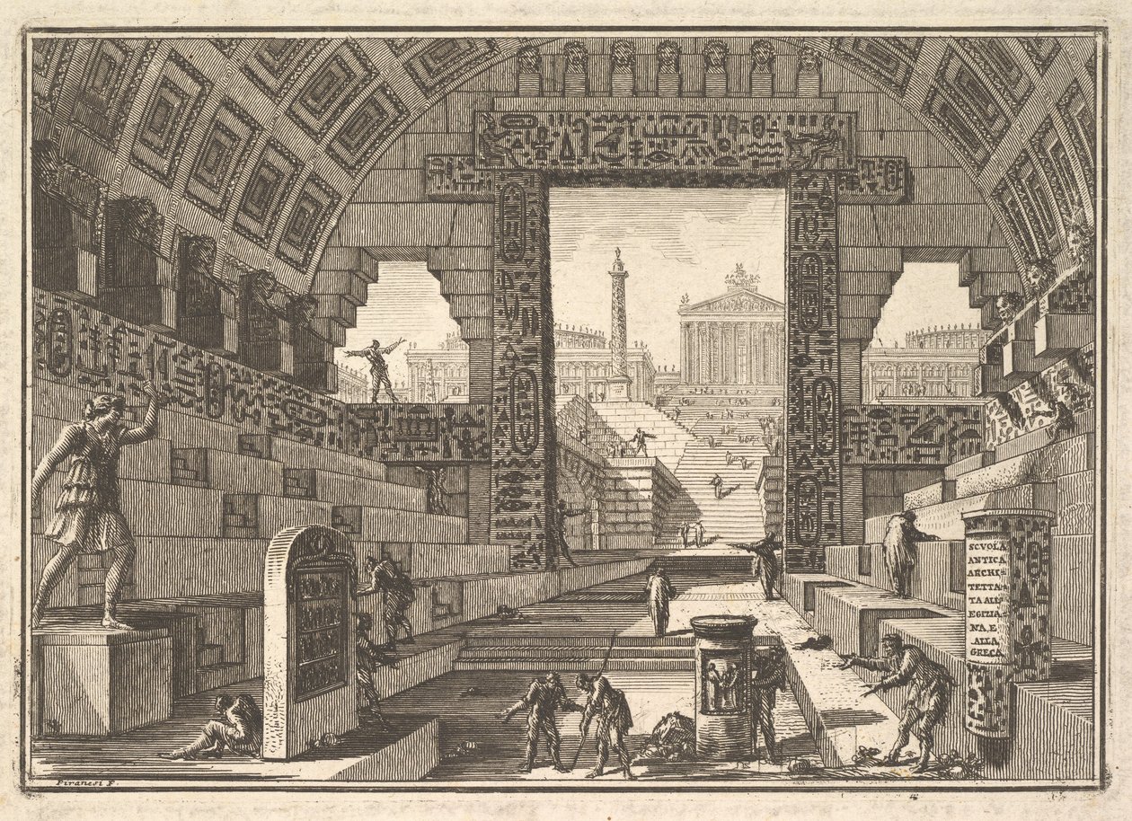 École antique construite selon les manières égyptienne et grecque - Giovanni Battista Piranesi