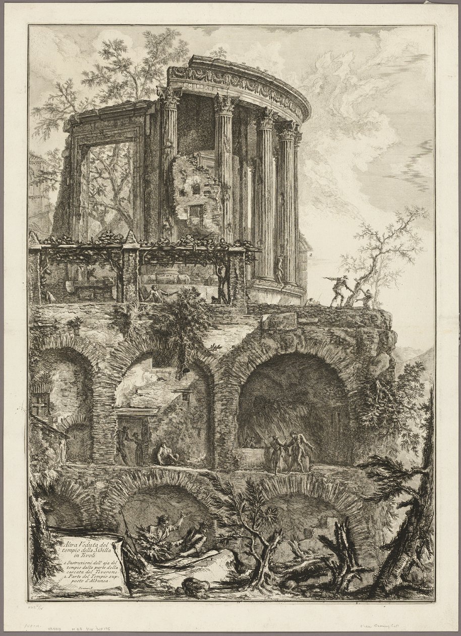 Une autre vue du Temple de la Sibylle à Tivoli, des Vues de Rome - Giovanni-Battista Piranesi