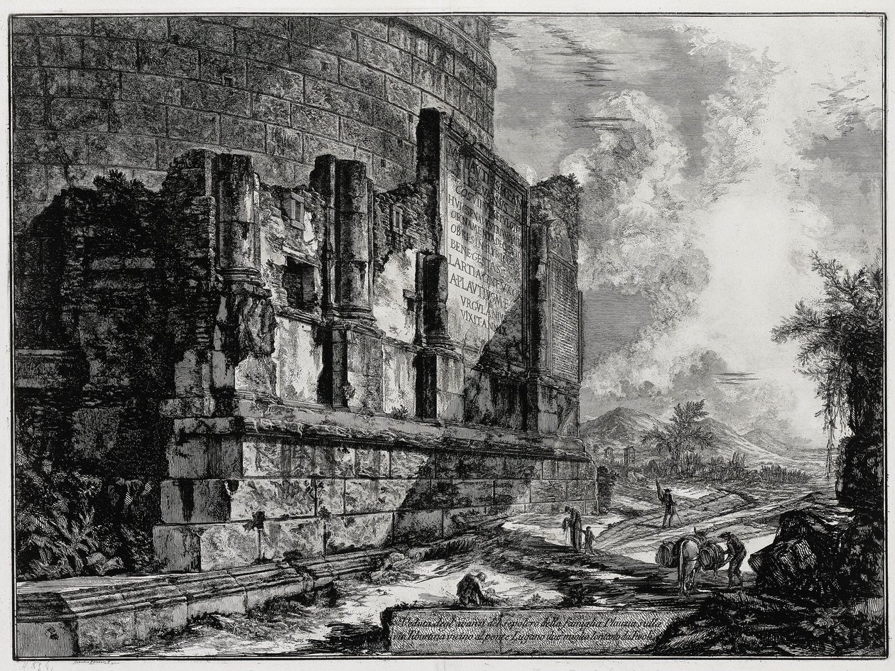 Vue des vestiges du tombeau des Plautii près de Tivoli (de : Vedute di Roma) - Giovanni Battista Piranesi