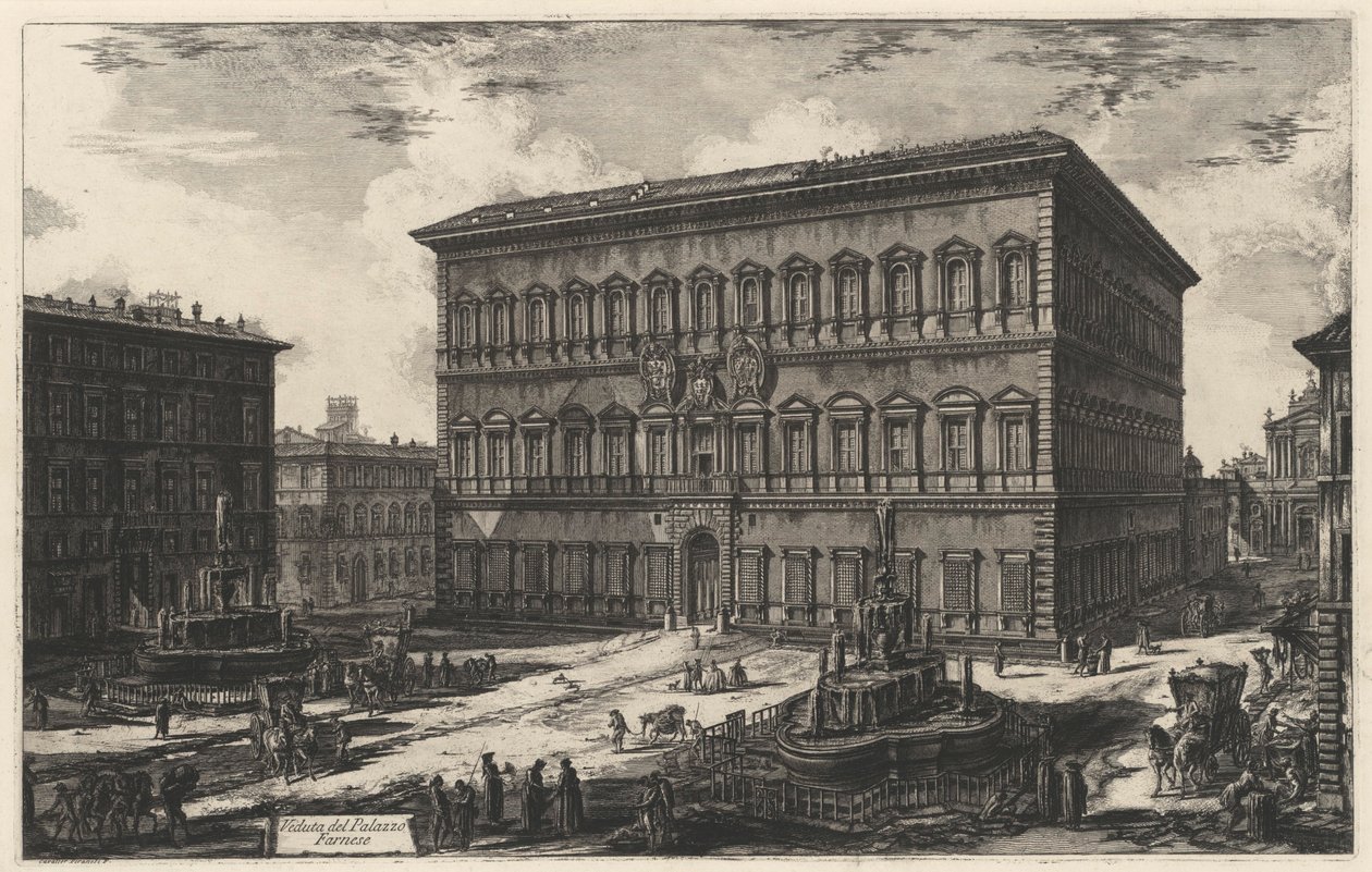 Vue du palais Farnèse (tiré de : Vedute di Roma) - Giovanni Battista Piranesi