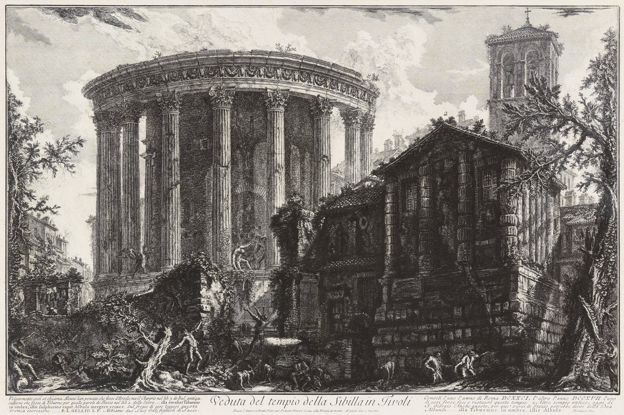Vue du temple de la Sibylle à Tivoli - Giovanni Battista Piranesi