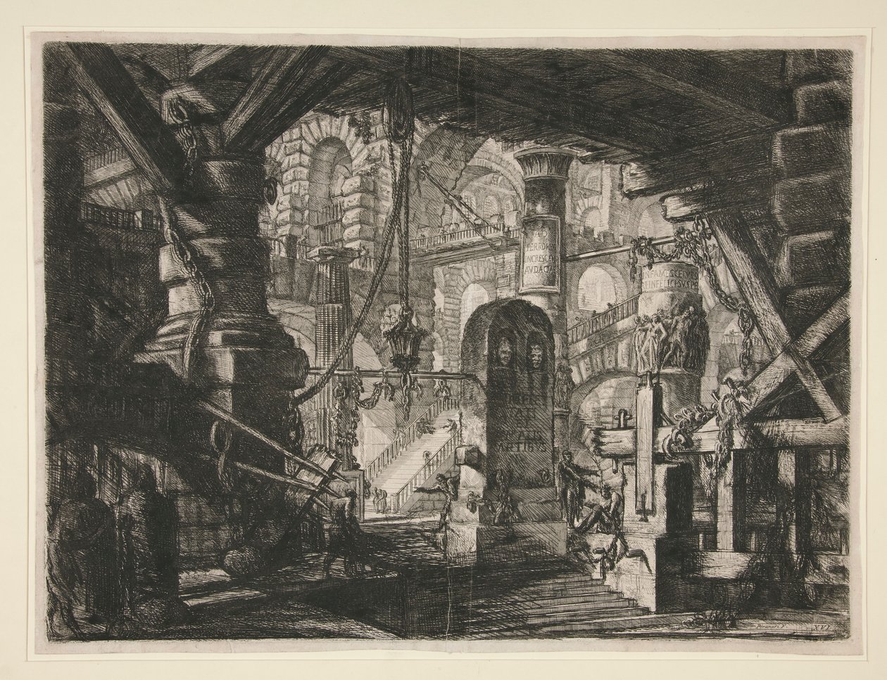Carceri, XVI : Le Quai avec des chaînes - Giovanni Battista Piranesi