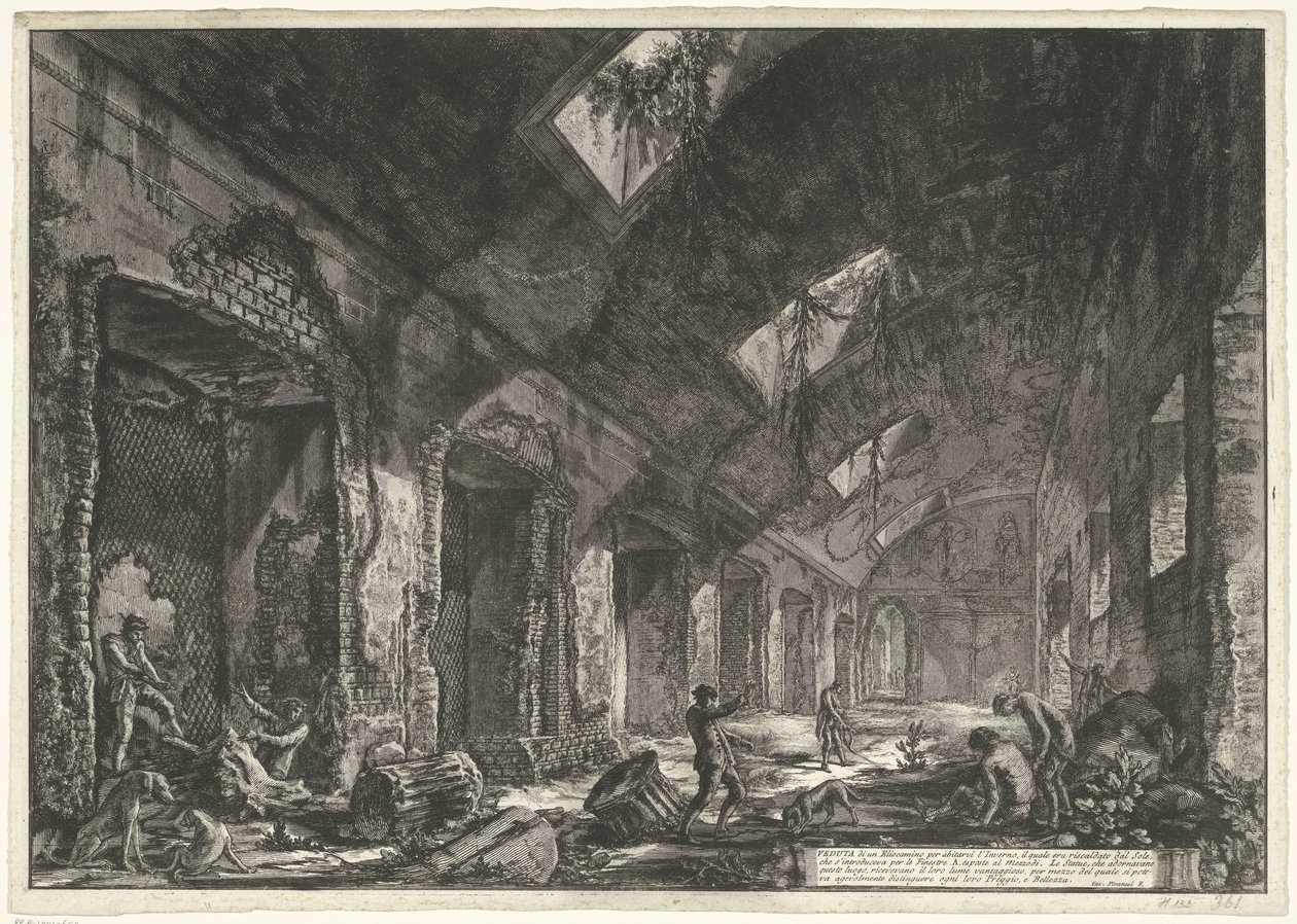Intérieur des bains Heliocaminus dans la Villa Adriana à Tivoli - Giovanni Battista Piranesi