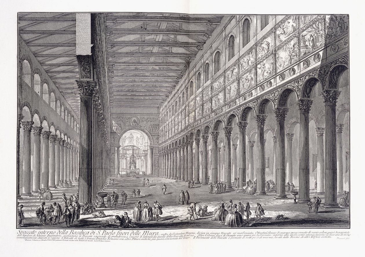 Intérieur de la basilique Saint-Paul-hors-les-Murs - Giovanni Battista Piranesi