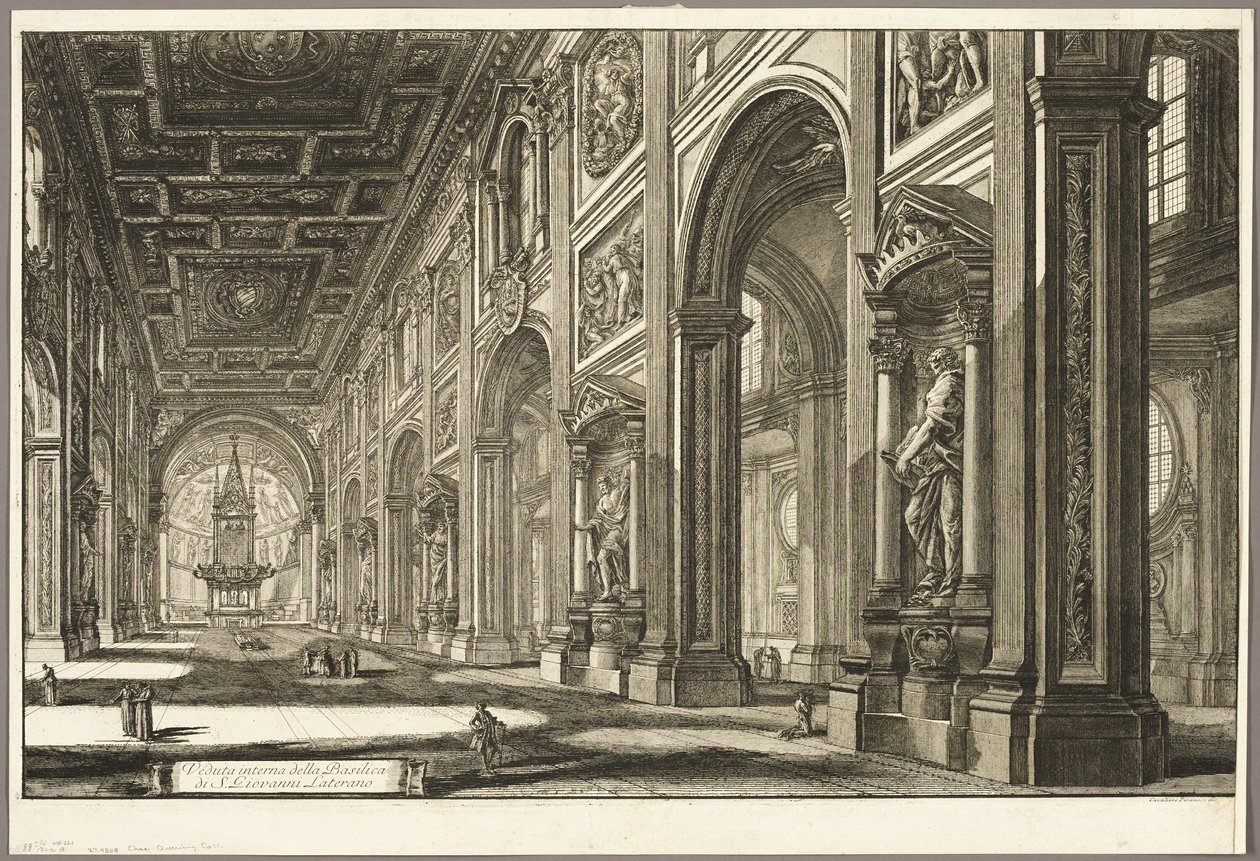 Vue intérieure de la basilique Saint-Jean-de-Latran, de Vues de Rome - Giovanni Battista Piranesi