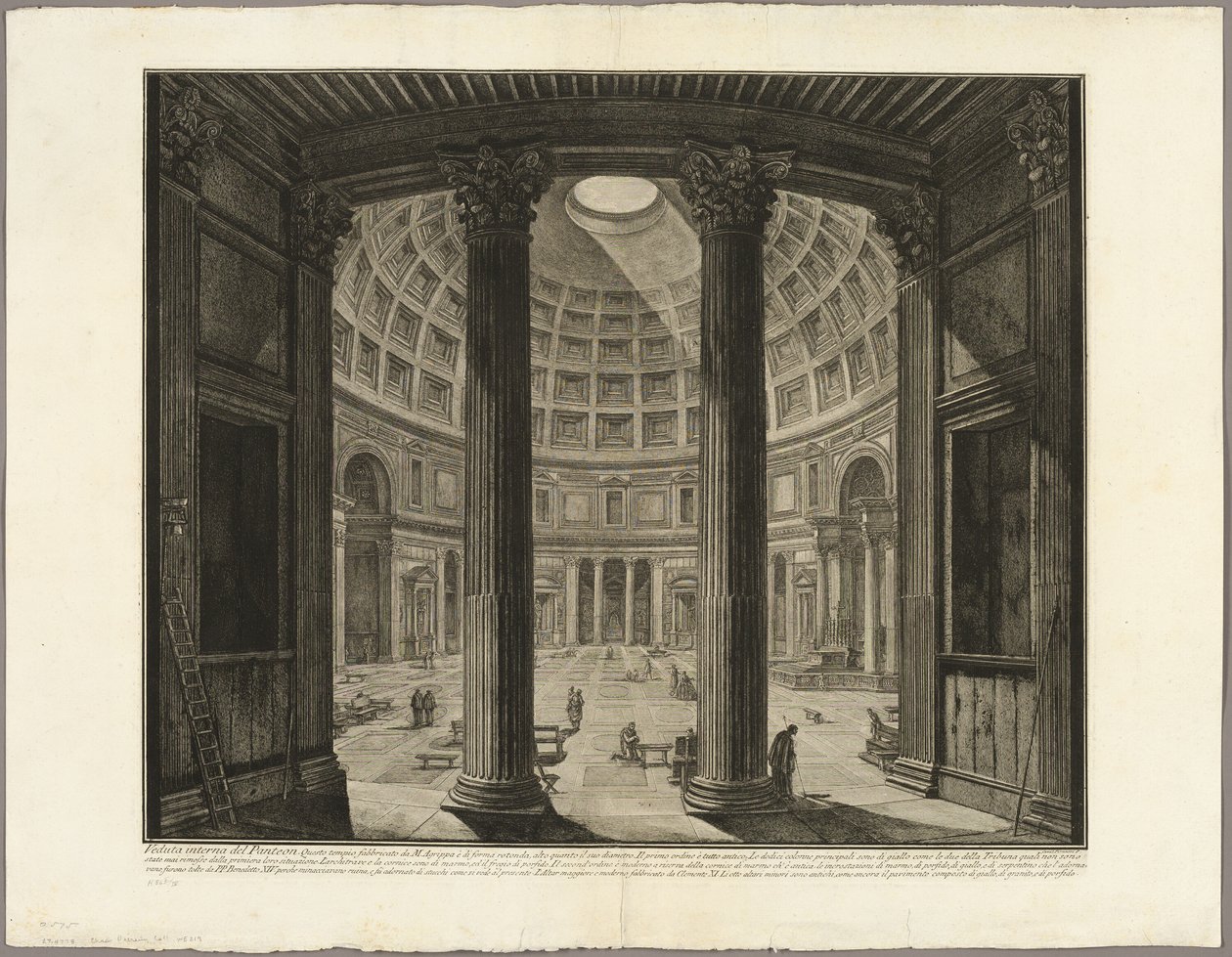 Vue intérieure du Panthéon, de Vues de Rome - Giovanni Battista Piranesi